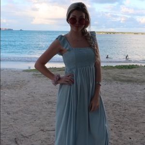 Light green ruffle dress